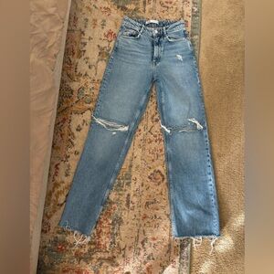 Zara Light Blue Straight Leg Jeans